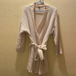 Aeri chenille knit cardigan w tie